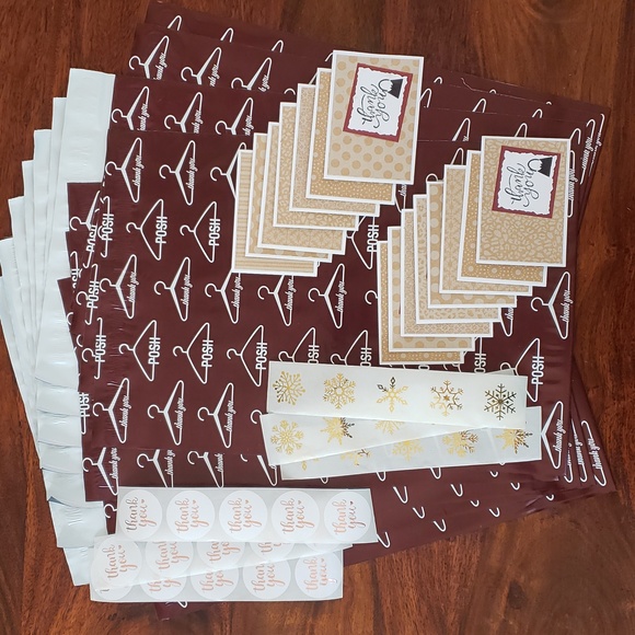 Other - 60 PIECE SHIPPING BUNDLE Handmade Thank You Cards 10 x 13 Polymailers Stickers